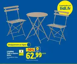 Lidl LIVARNO Table et chaises bistro offre
