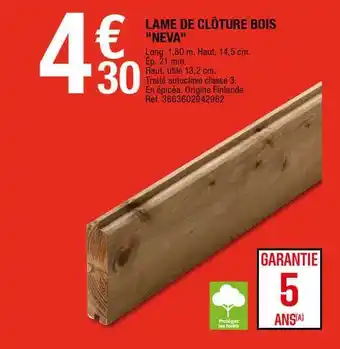 Brico Dépôt Lame De Cloture Boise offre
