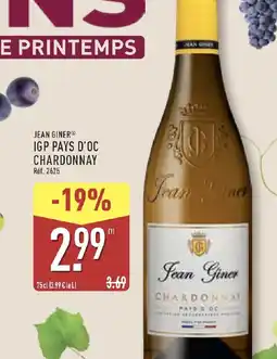 ALDI JEAN GINER Igp pays d'oc chardonnay offre