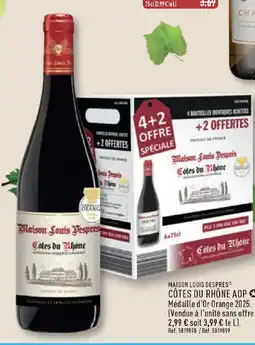 ALDI MAISON LOUIS DESPRES Côtes du rhône aop offre
