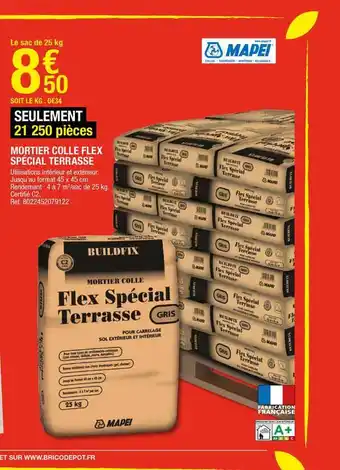 Brico Dépôt Moetier Colle Flex Special Terrasse offre