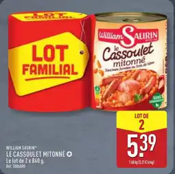 ALDI WILLIAM SAURIN Le cassoulet mitonné offre
