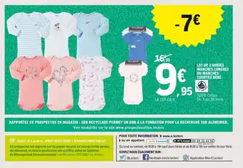 E.Leclerc Lot De 3 Bodies Manches Longues Ou Manches Courtes Bèbè offre