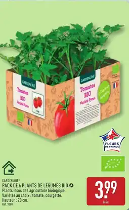 ALDI GARDENLINE Pack de 6 plants de légumes bio offre