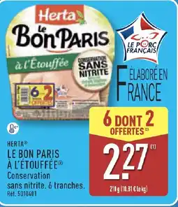ALDI HERTA Le bon paris à l'étouffée offre