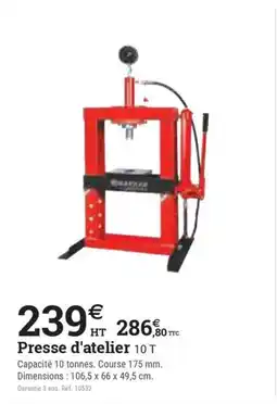 Espace emeraude Presse d'atelier 10 T offre