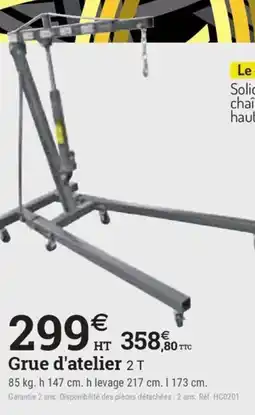 Espace emeraude Grue d'atelier 2 T offre