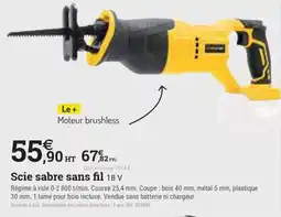 Espace emeraude Scie sabre sans fil 18 V offre
