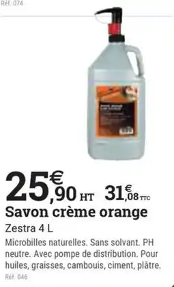 Espace emeraude Savon crème orange offre