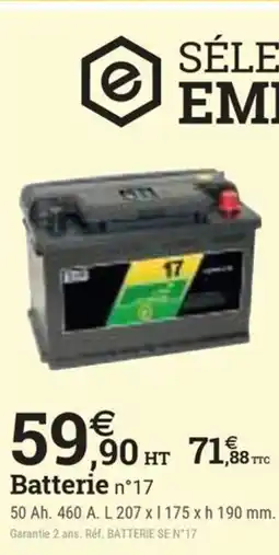 Espace emeraude Batterie n°17 offre