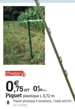 Espace emeraude Piquet plastique L 0,72 m offre