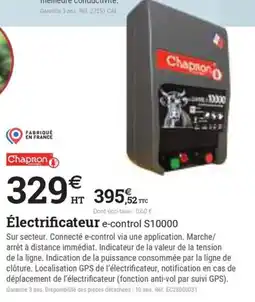 Espace emeraude Électrificateur e-control S10000 offre