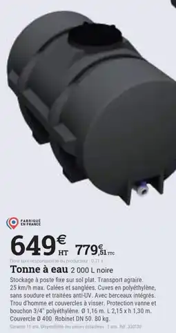 Espace emeraude Tonne à eau noire offre