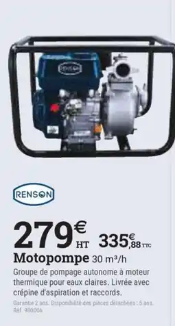 Espace emeraude Motopompe 30 m³/h offre