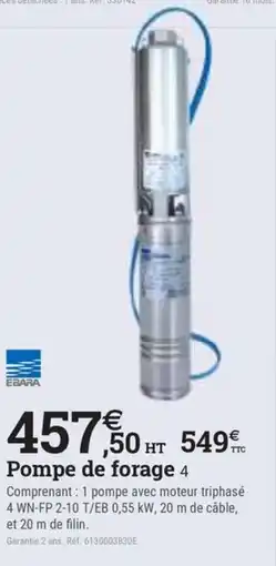 Espace emeraude Pompe de forage 4 offre