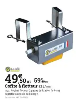 Espace emeraude Coffre à flotteur 32 L/min offre