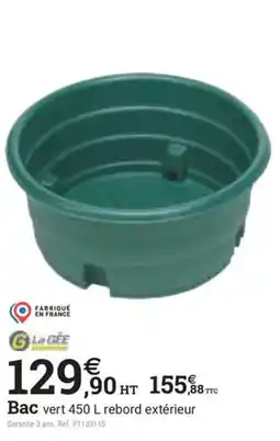 Espace emeraude Bac vert rebord extérieur offre