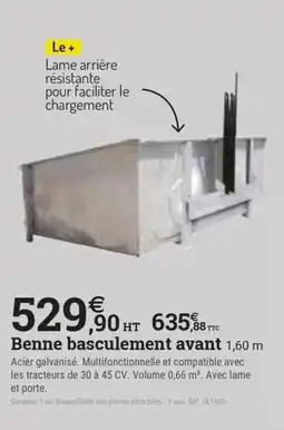 Espace emeraude Benne basculement avant 1,60 m offre