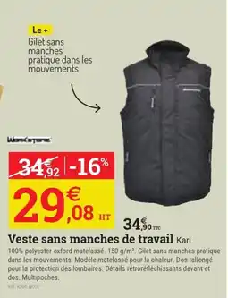 Espace emeraude Veste sans manches de travail Kari offre