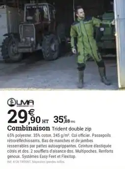 Espace emeraude Combinaison Trident double zip offre