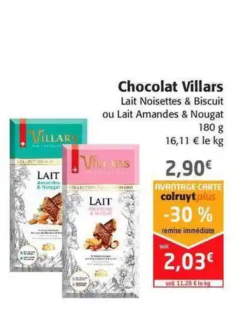 Colruyt Chocolat Villars offre