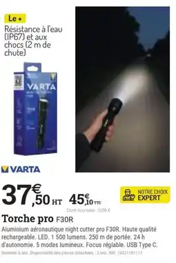 Espace emeraude VARTA Torche pro F30R offre
