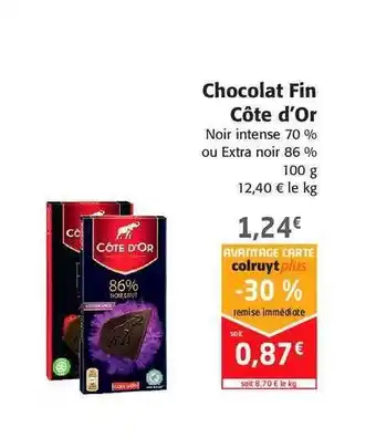 Colruyt Chocolat Fin Côte D'or offre
