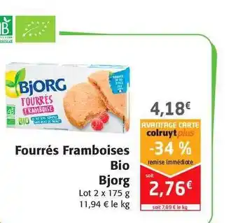 Colruyt Fourrés Framboises Bio Bjorg offre