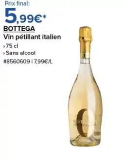Costco BOTTEGA Vin pétillant italien offre