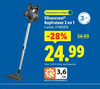 Lidl SILVERCREST Aspirateur 2 en 1 offre