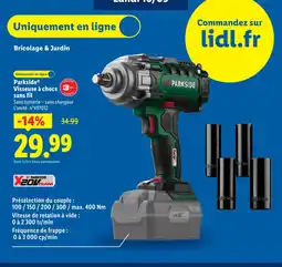 Lidl PARKSIDE Visseuse à chocs sans fils offre