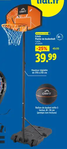 Lidl CRIVIT Panier de basketball offre