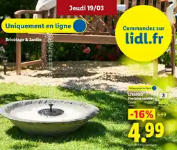 Lidl LIVARNO Fontaine solaire offre