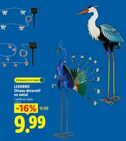 Lidl LIVARNO Oiseau décoratif en métal offre