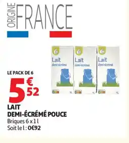 Auchan Lait demi-écrémé pouce offre