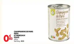 Auchan Champignons de paris pieds et morceaux pouce offre