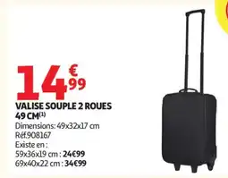 Auchan Valise souple 2 roues offre
