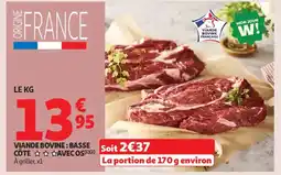 Auchan Supermarché Viande bovine: basse côte avec offre