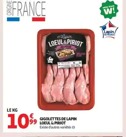 Auchan Supermarché LOEUL&PIRIOT Gigolettes de lapin offre