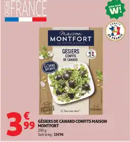 Auchan Supermarché MAISON MONTFORT Gésiers de canard confits offre