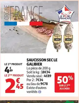 Auchan Supermarché LE GALIBIER Saucisson sec offre