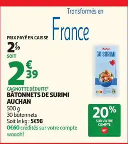 Auchan Supermarché AUCHAN Bâtonnets de surimi offre