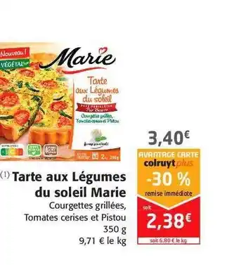 Colruyt Tarte Aux Légumes Du Soleil Marie offre