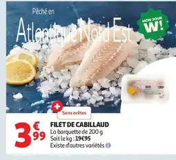 Auchan Supermarché Filet de cabillaud offre