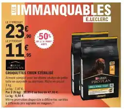 E.Leclerc Jardi PURINA PRO PLAN Croquettes chien stérilisé offre