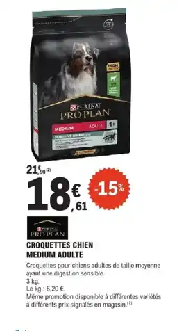 E.Leclerc Jardi PURINA PRO PLAN Croquettes chien medium adulte offre
