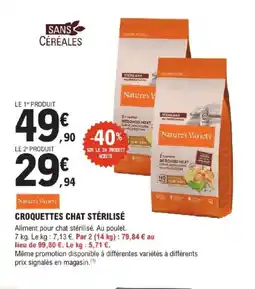 E.Leclerc Jardi NATURE'S VARIETY Croquettes chat stérilisé offre
