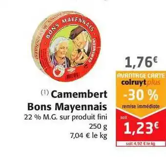 Colruyt Camembert Bons Mayennais offre