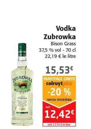Colruyt Vodka Zubrowka offre