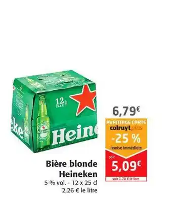 Colruyt Bière Blonde Heineken offre